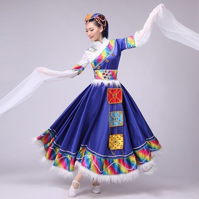 新款藏族舞蹈服装演出服女藏族水袖服饰少数民族表演服装女吉祥谣寒时唐装 .